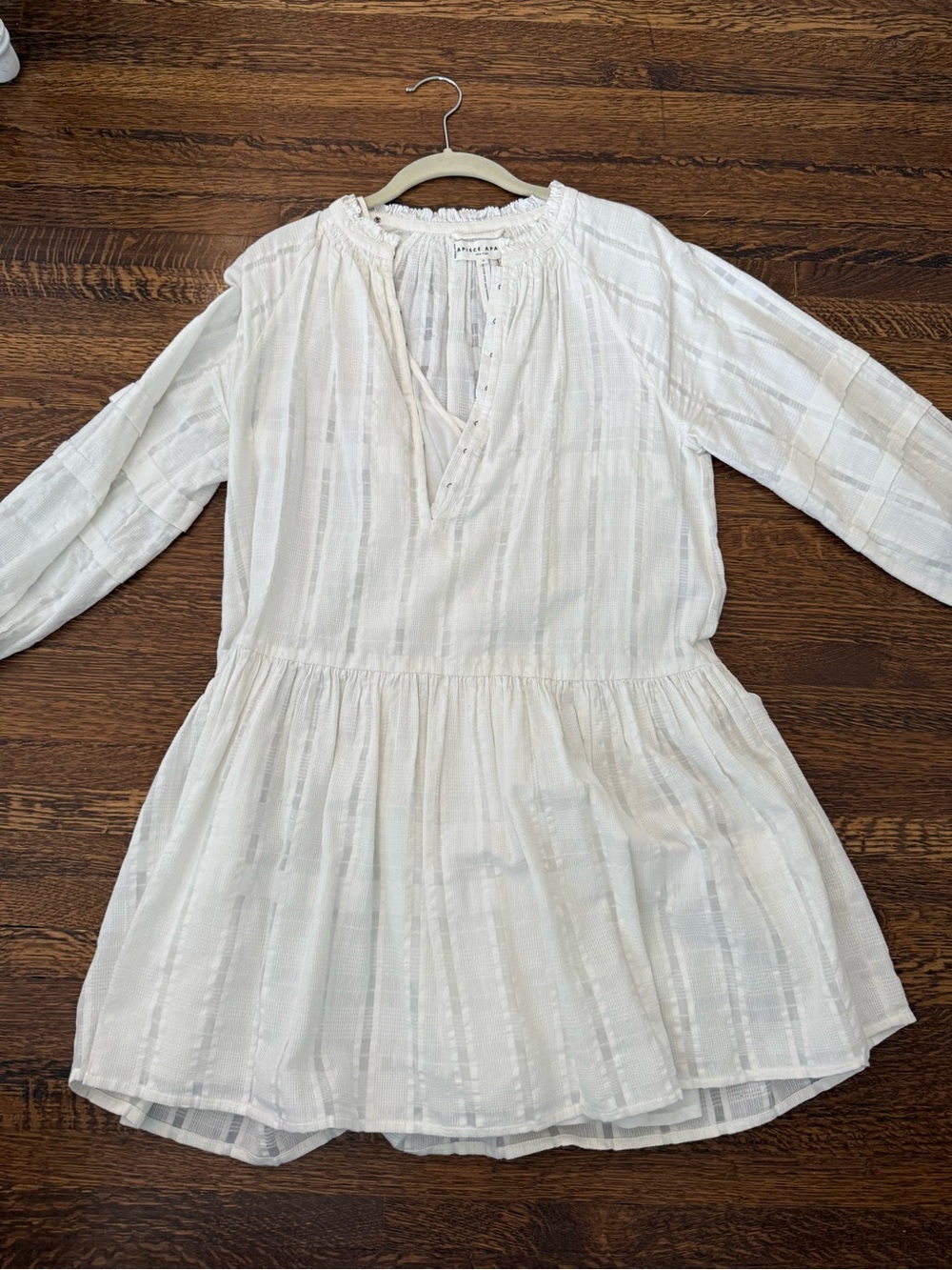 Apiece' Apart white Textured Tiered Dress